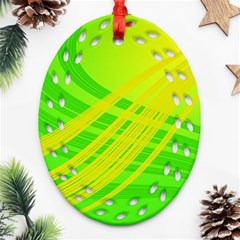 Abstract Green Yellow Background Ornament (oval Filigree)