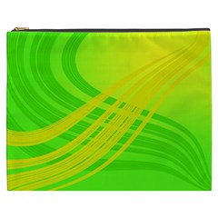 Abstract Green Yellow Background Cosmetic Bag (xxxl) 