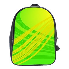 Abstract Green Yellow Background School Bags (xl) 