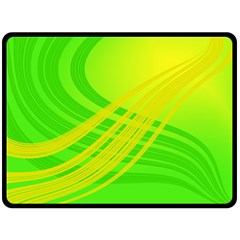 Abstract Green Yellow Background Double Sided Fleece Blanket (large) 