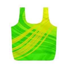 Abstract Green Yellow Background Full Print Recycle Bags (m) 