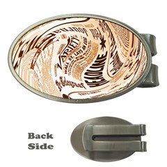 Abstract Newspaper Background Money Clips (oval) 