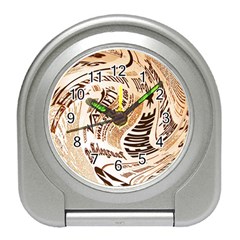 Abstract Newspaper Background Travel Alarm Clocks