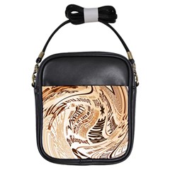 Abstract Newspaper Background Girls Sling Bags