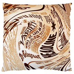 Abstract Newspaper Background Large Cushion Case (two Sides)