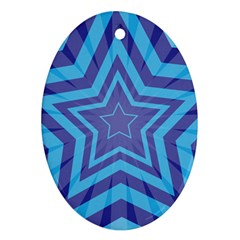 Abstract Starburst Blue Star Ornament (oval) by Amaryn4rt