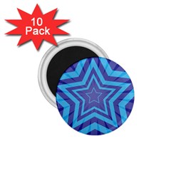 Abstract Starburst Blue Star 1 75  Magnets (10 Pack) 