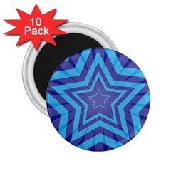 Abstract Starburst Blue Star 2 25  Magnets (10 Pack) 