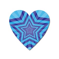 Abstract Starburst Blue Star Heart Magnet