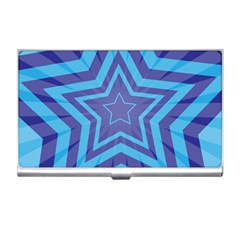 Abstract Starburst Blue Star Business Card Holders