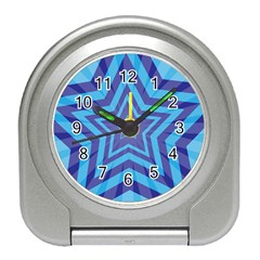 Abstract Starburst Blue Star Travel Alarm Clocks