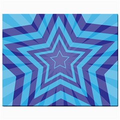 Abstract Starburst Blue Star Mini Button Earrings