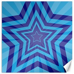 Abstract Starburst Blue Star Canvas 12  X 12  