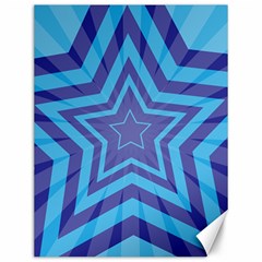 Abstract Starburst Blue Star Canvas 12  X 16  