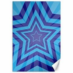 Abstract Starburst Blue Star Canvas 12  X 18  