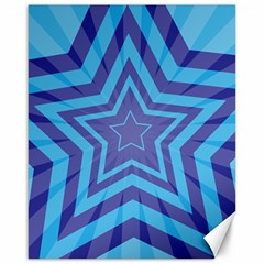 Abstract Starburst Blue Star Canvas 16  X 20  