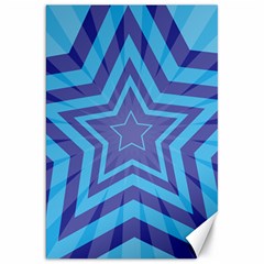 Abstract Starburst Blue Star Canvas 20  X 30  