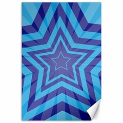 Abstract Starburst Blue Star Canvas 24  X 36 