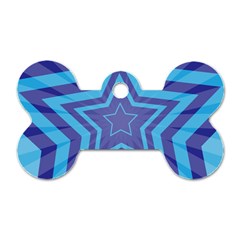 Abstract Starburst Blue Star Dog Tag Bone (one Side)