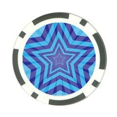 Abstract Starburst Blue Star Poker Chip Card Guard