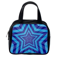 Abstract Starburst Blue Star Classic Handbags (one Side) by Amaryn4rt