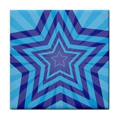 Abstract Starburst Blue Star Face Towel