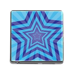 Abstract Starburst Blue Star Memory Card Reader (square) by Amaryn4rt