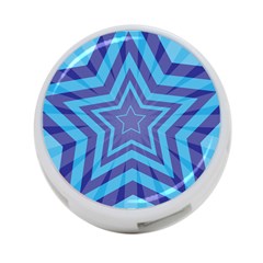 Abstract Starburst Blue Star 4-port Usb Hub (two Sides) 