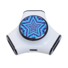 Abstract Starburst Blue Star 3-port Usb Hub