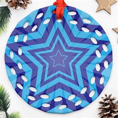 Abstract Starburst Blue Star Ornament (round Filigree)