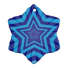 Abstract Starburst Blue Star Snowflake Ornament (two Sides)