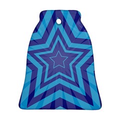 Abstract Starburst Blue Star Bell Ornament (two Sides)