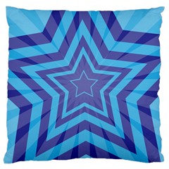 Abstract Starburst Blue Star Large Cushion Case (one Side)