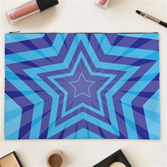 Abstract Starburst Blue Star Cosmetic Bag (xxl)  by Amaryn4rt