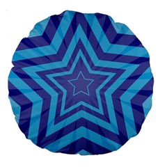 Abstract Starburst Blue Star Large 18  Premium Round Cushions