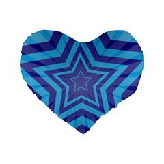 Abstract Starburst Blue Star Standard 16  Premium Heart Shape Cushions