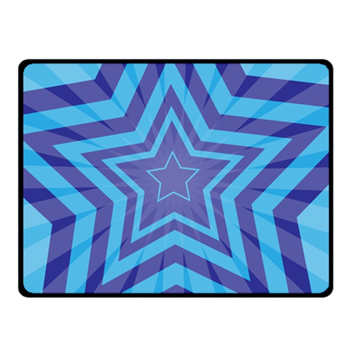 Abstract Starburst Blue Star Double Sided Fleece Blanket (Small) 