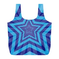 Abstract Starburst Blue Star Full Print Recycle Bags (l) 