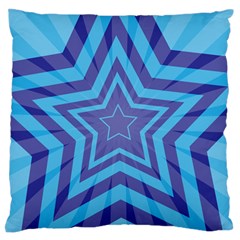 Abstract Starburst Blue Star Large Flano Cushion Case (one Side)