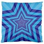 Abstract Starburst Blue Star Large Flano Cushion Case (One Side) Front