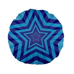 Abstract Starburst Blue Star Standard 15  Premium Flano Round Cushions