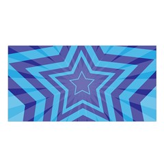 Abstract Starburst Blue Star Satin Shawl