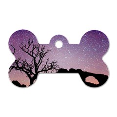 Arches National Park Night Dog Tag Bone (one Side) by Amaryn4rt