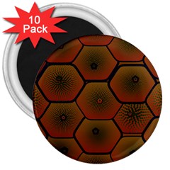 Art Psychedelic Pattern 3  Magnets (10 Pack) 