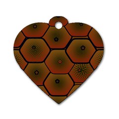 Art Psychedelic Pattern Dog Tag Heart (two Sides)