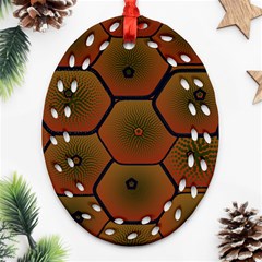 Art Psychedelic Pattern Oval Filigree Ornament (two Sides)