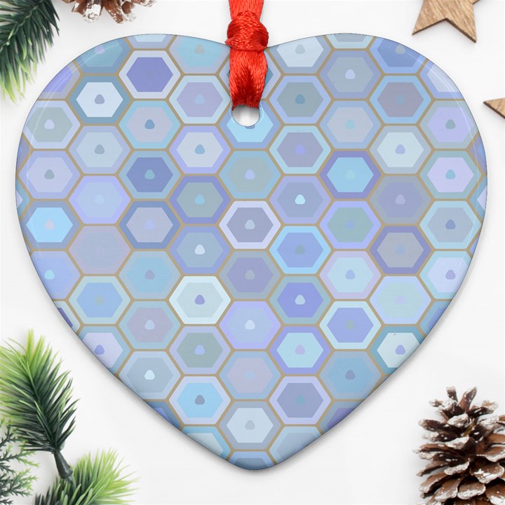 Bee Hive Background Ornament (Heart)