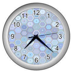 Bee Hive Background Wall Clocks (silver)  by Amaryn4rt