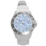 Bee Hive Background Round Plastic Sport Watch (L) Front