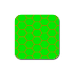 Bee Hive Texture Rubber Square Coaster (4 Pack)  by Amaryn4rt